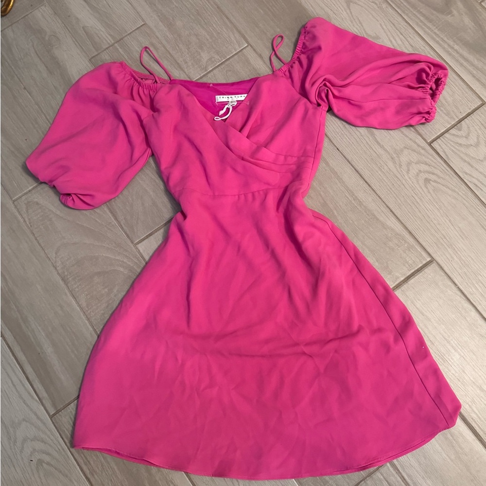 Trina Turk pink puff sleeves mini dress‎ - Picture 6 of 11